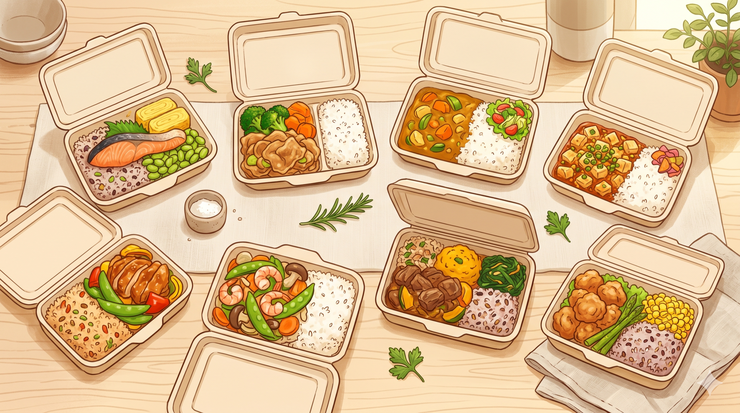 冷凍宅配弁当比較イメージ