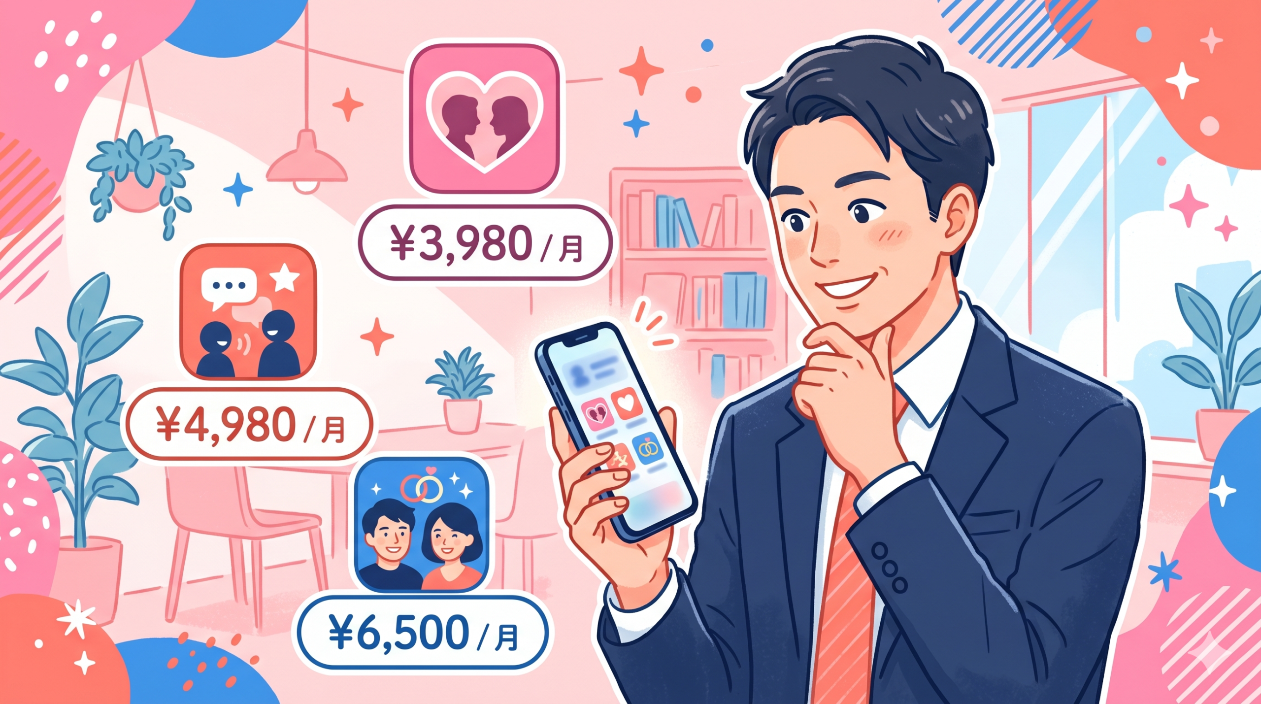 30代男性向けマッチングアプリ料金比較