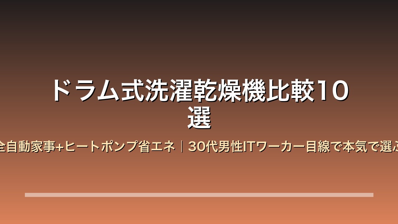 ドラム式洗濯乾燥機 比較 30代男性
