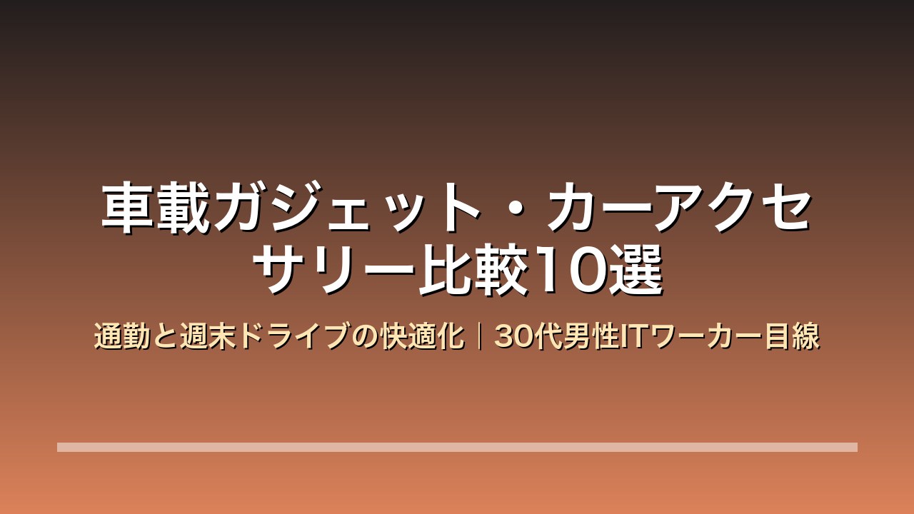車載ガジェット カーアクセサリー 比較 30代男性