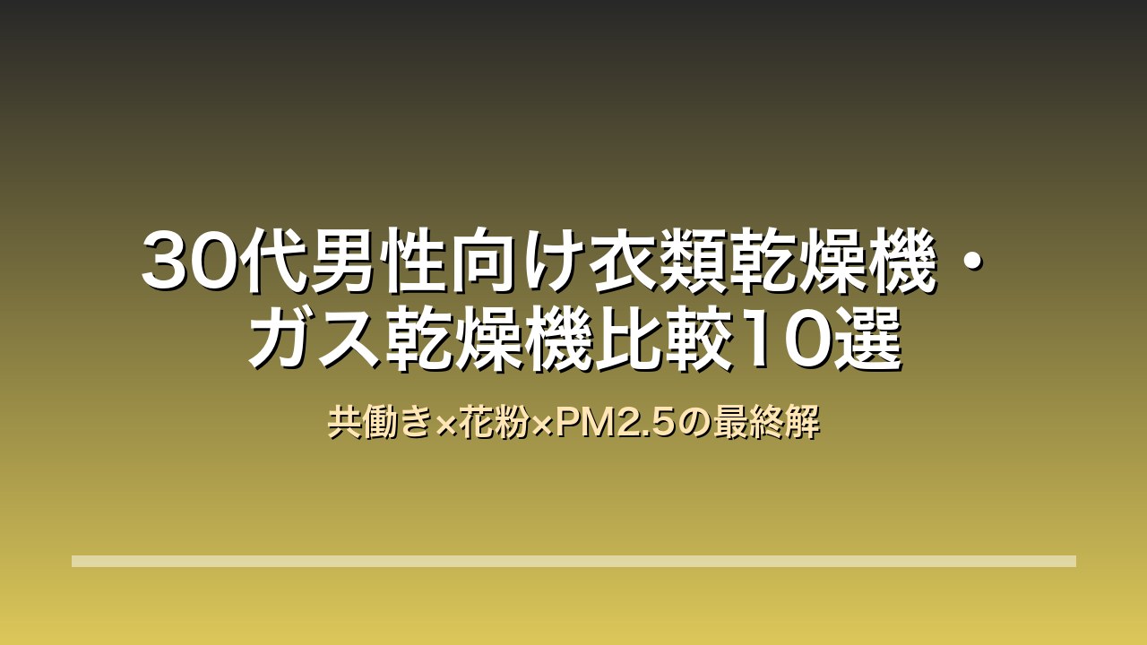 30代男性向け衣類乾燥機比較10選