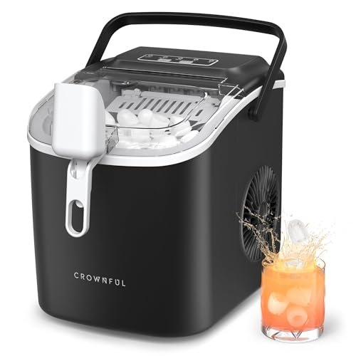 CROWNFUL 製氷機 家庭用 ハンドル付き氷バスケット