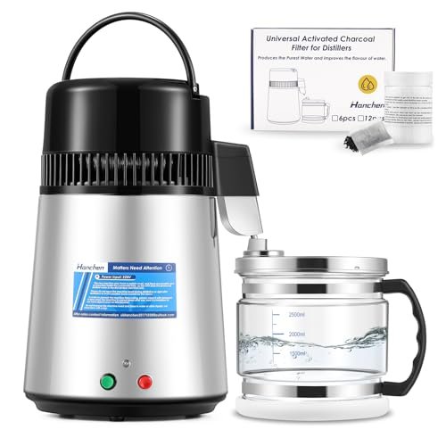 Hanchen 蒸留水器 ステンレス製 ダブルボタン