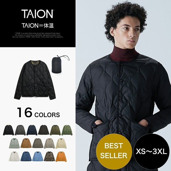 TAION クルーネック ダウンジャケット