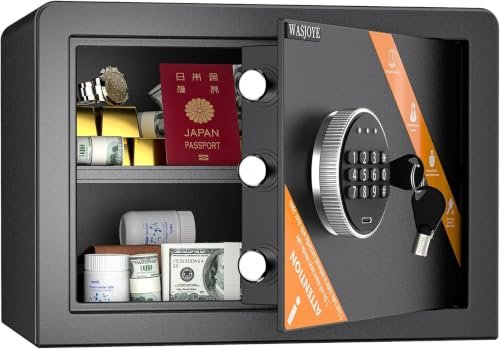 WASJOYE 小型金庫 家庭用 テンキー式