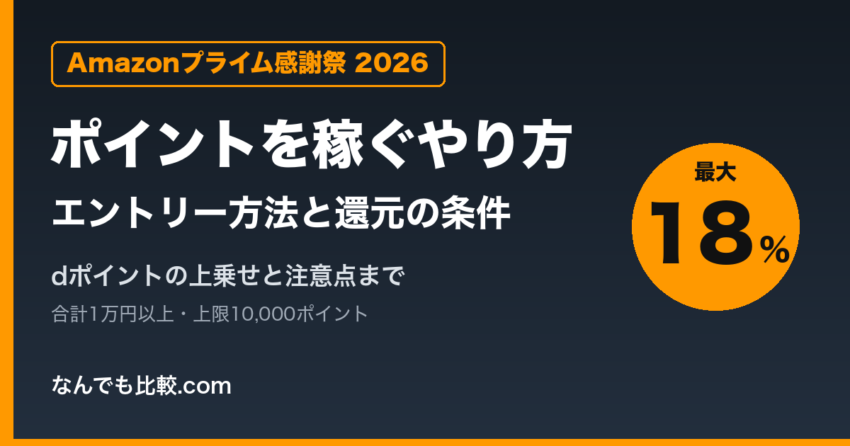 プライム感謝祭2026でポイントを稼ぐやり方 エントリー方法と最大18%還元の条件